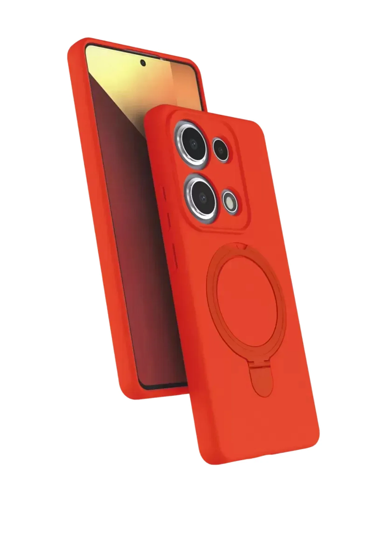 Newface Xiaomi Redmi Note 13 Pro 4g Regal Magsafe Standlı Kapak - Turuncu
