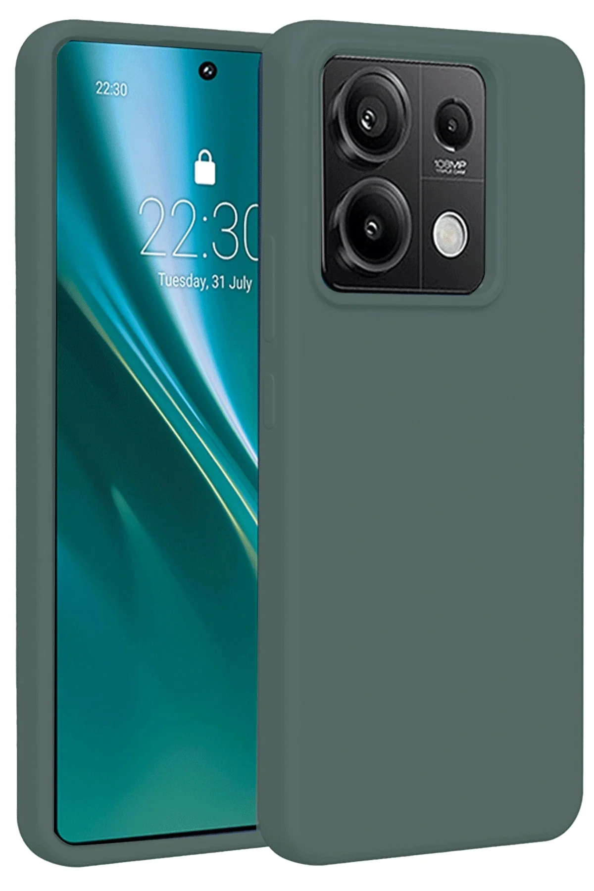 Newface Xiaomi Redmi Note 13 4g Kılıf First Silikon - Koyu Yeşil