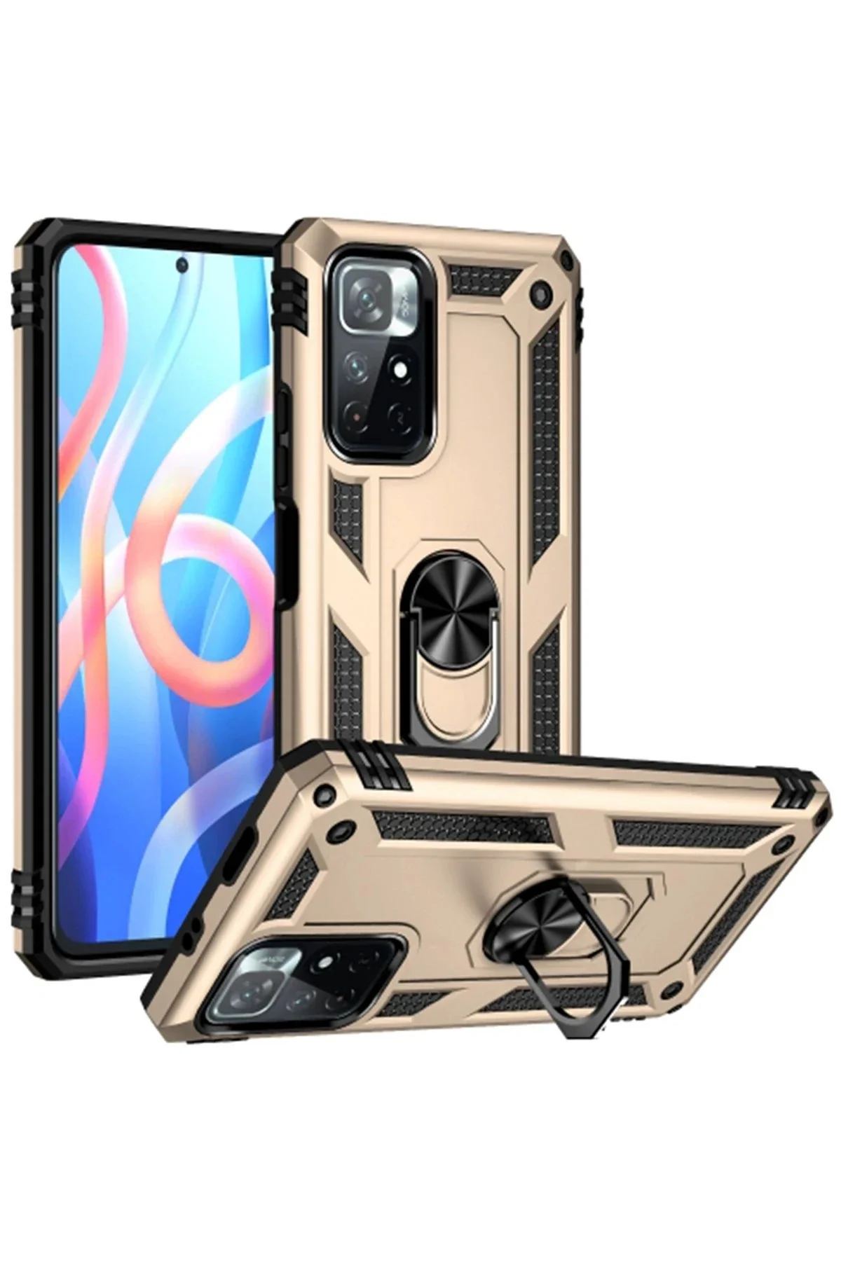 Newface Xiaomi Redmi Note 11t Kılıf Sofya Yüzüklü Silikon Kapak -