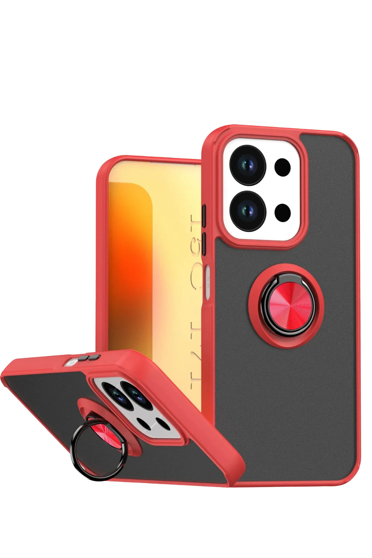 Newface Xiaomi Redmi 15c 4g Montreal Yüzüklü Silikon Kapak - Kırmızı