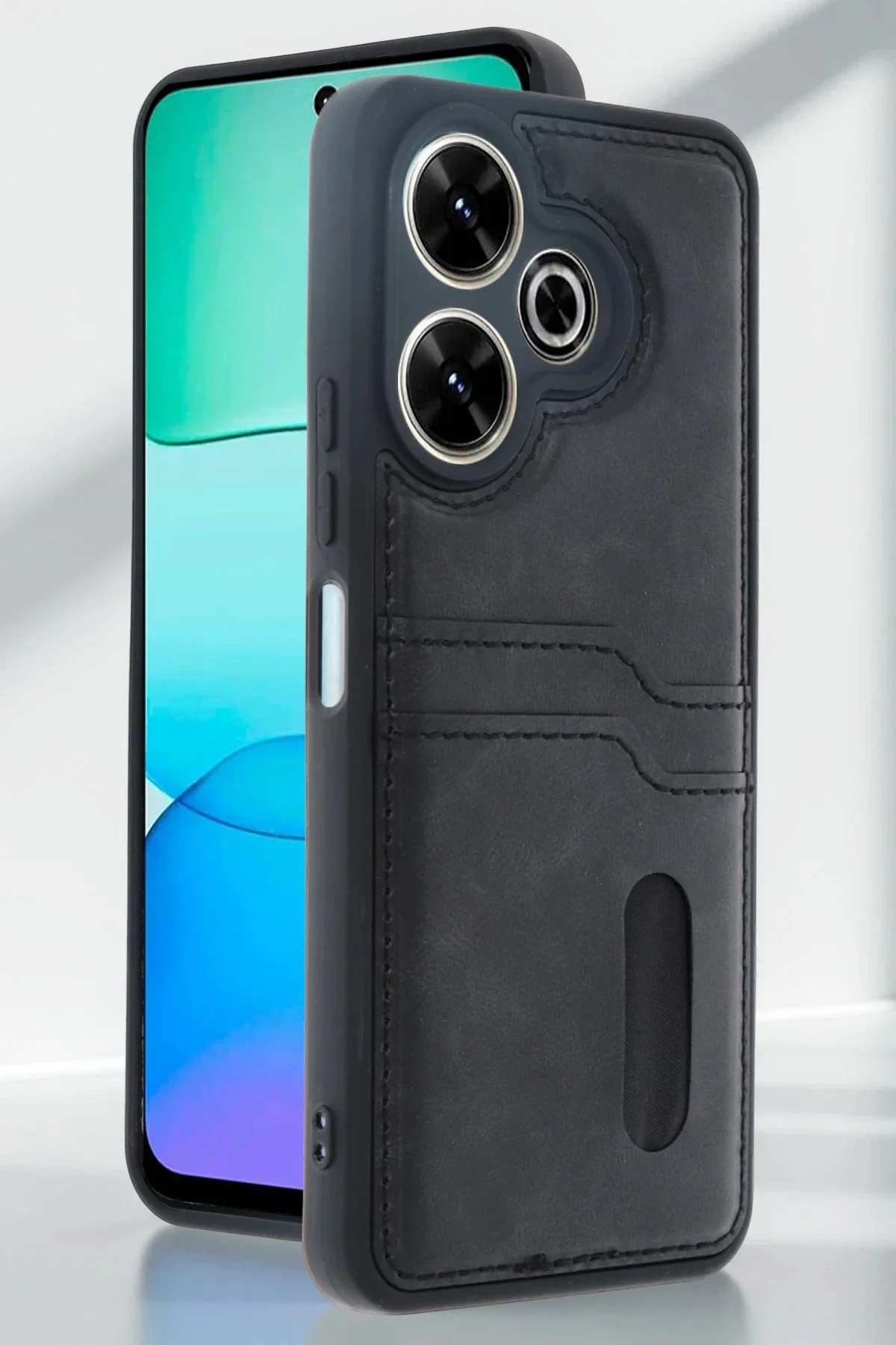 Newface Xiaomi Redmi 13 4g Kılıf Sara Kartvizitli Deri Kılıf - Ko