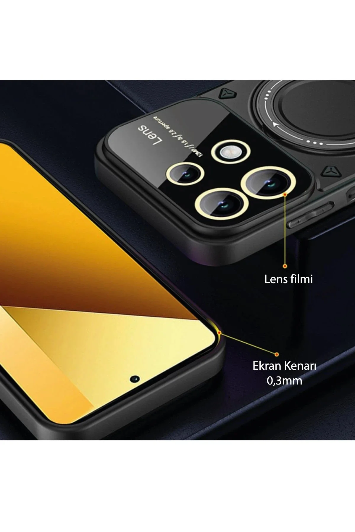Newface Xiaomi Redmi Note 13 4g Kılıf Joy Lens Standlı Kapak - Mor