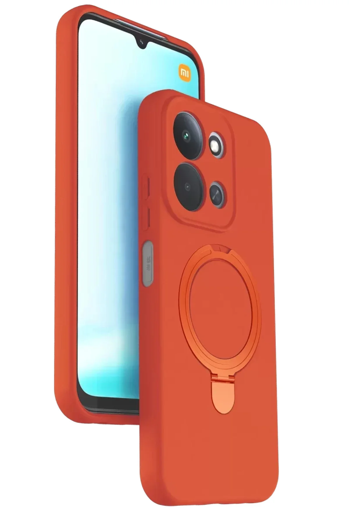 Newface Xiaomi Redmi 15c 4g Regal Magsafe Standlı Kapak - Turuncu