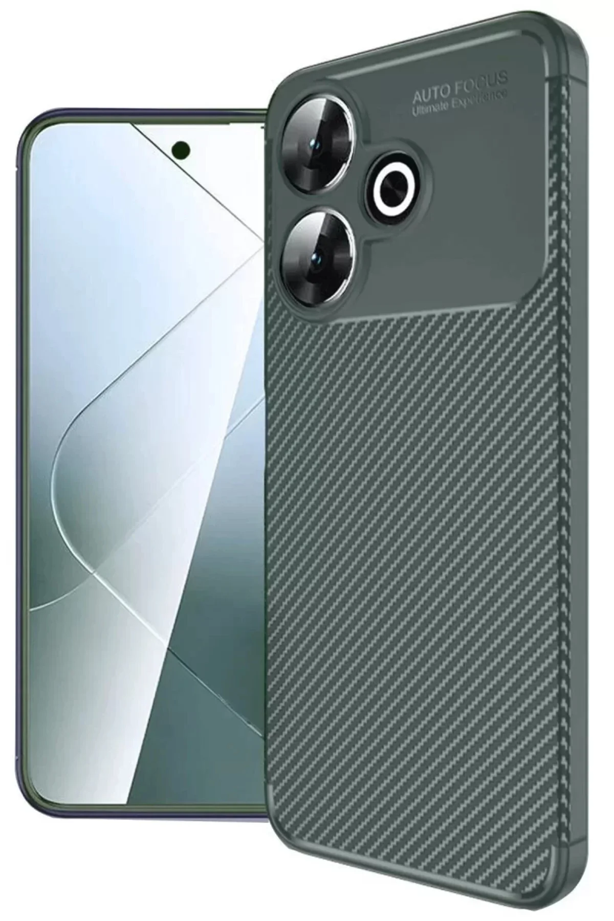 Newface Xiaomi Redmi 13 4g Kılıf Auto Focus Karbon Kapak - Koyu Y