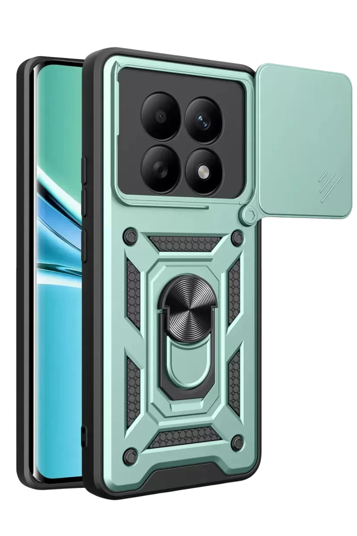 Newface Xiaomi Redmi Note 15 4g Pars Lens Yüzüklü Silikon - Yeşil