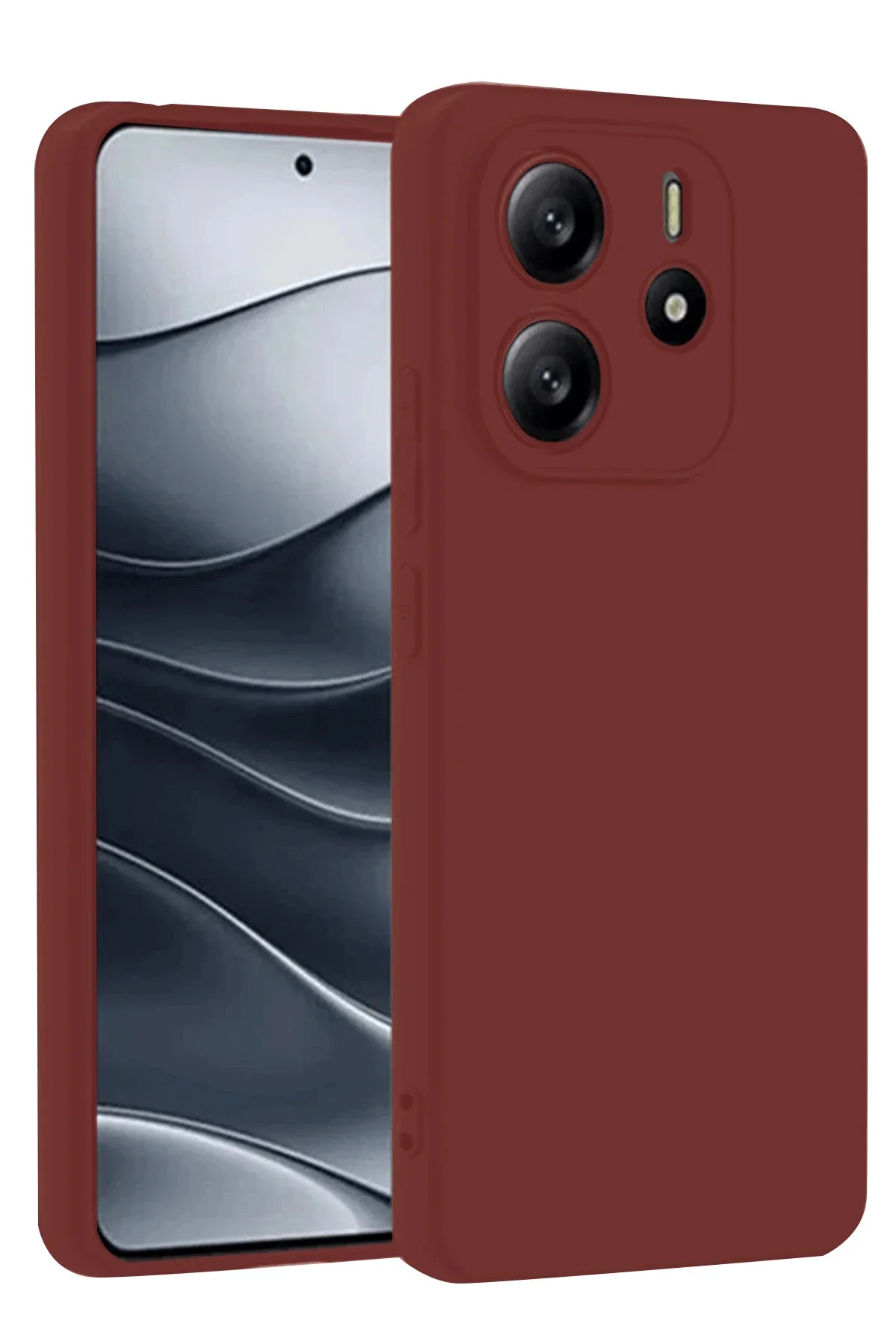 Newface Xiaomi Redmi Note 14 4g Kılıf First Silikon - Bordo