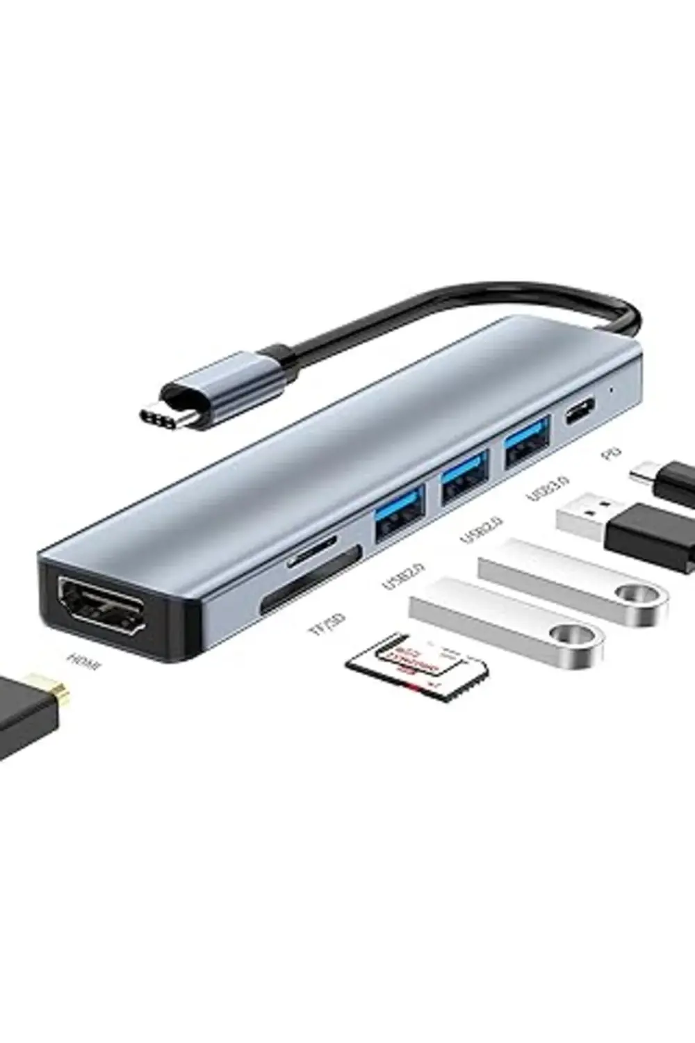 Newpole Type C Hub (7 PORT), 100w Pd Şarj Ve Veri Transfer Type-c