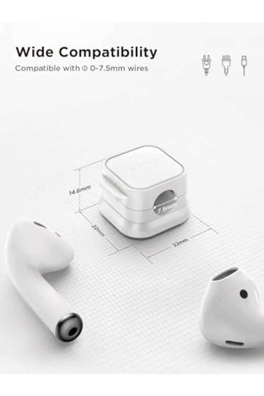 newpolyx 3'lı Paket Manyetik Kablo Koruyucu Beyaz goldglint 39551