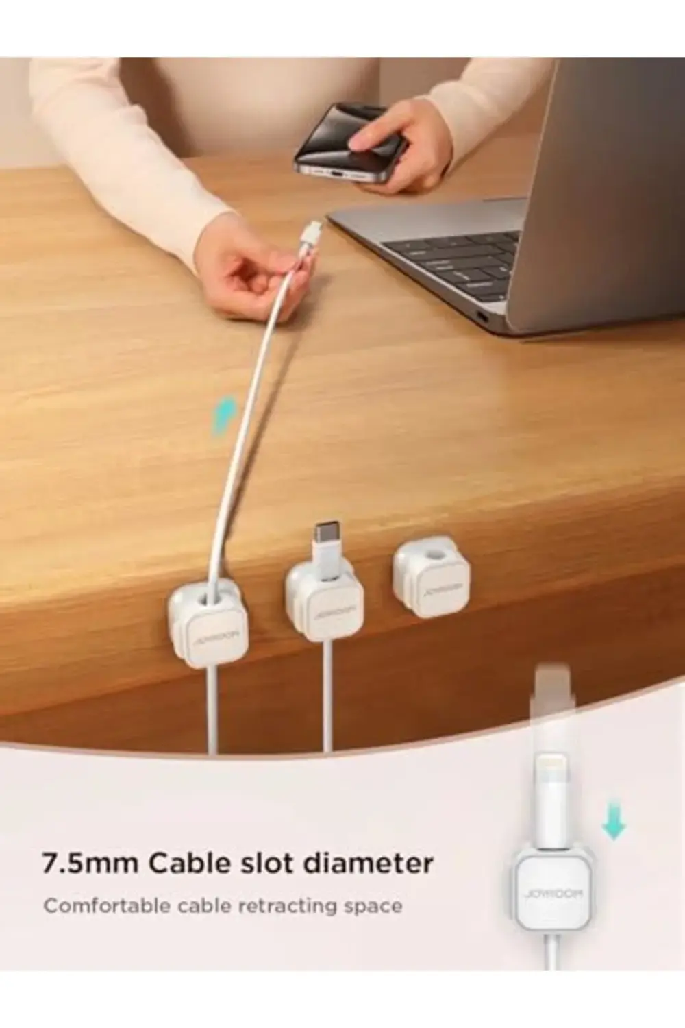 newpolyx 3'lı Paket Manyetik Kablo Koruyucu Beyaz goldglint 39551