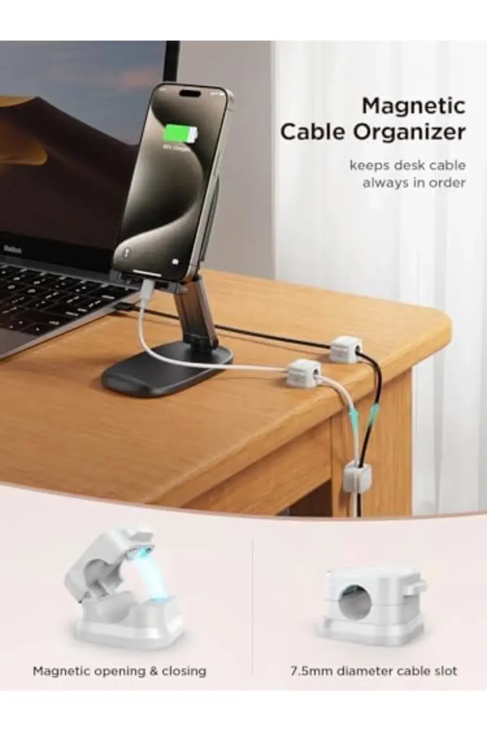 newpolyx 3'lı Paket Manyetik Kablo Koruyucu Beyaz goldglint 39551