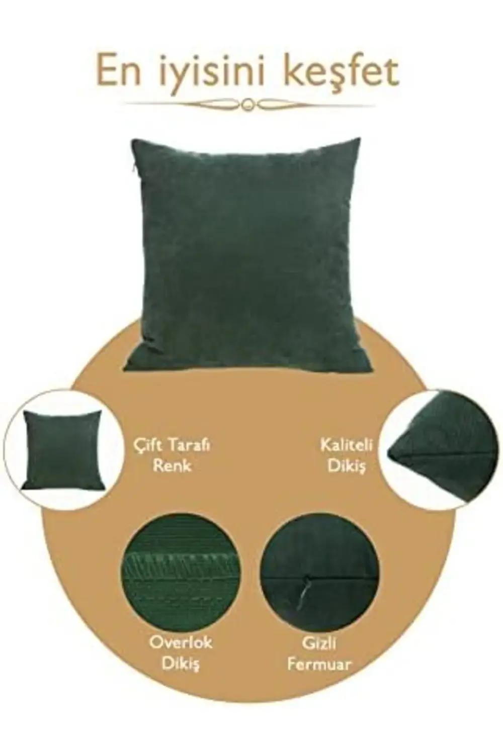 newpolyx Ölçü Seçenekli 2'li Kırlent Kılıfı Dekoratif Düz Sade Ka