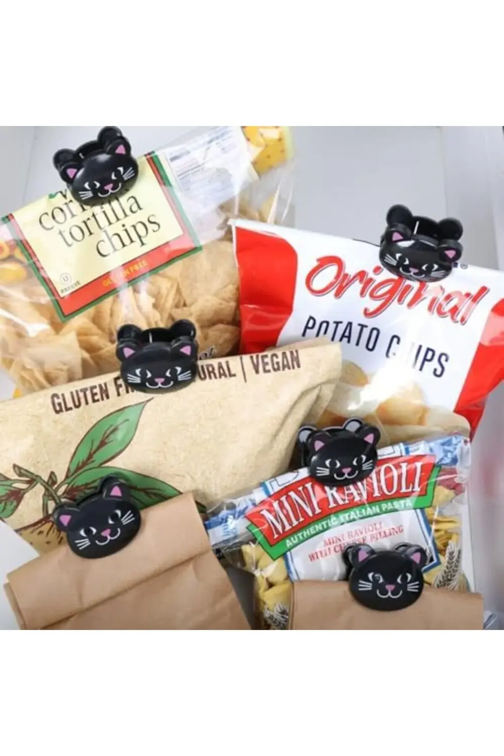 newpolyx Poşet Klipsi Kedi 6'lı Siyah goldglint 395519