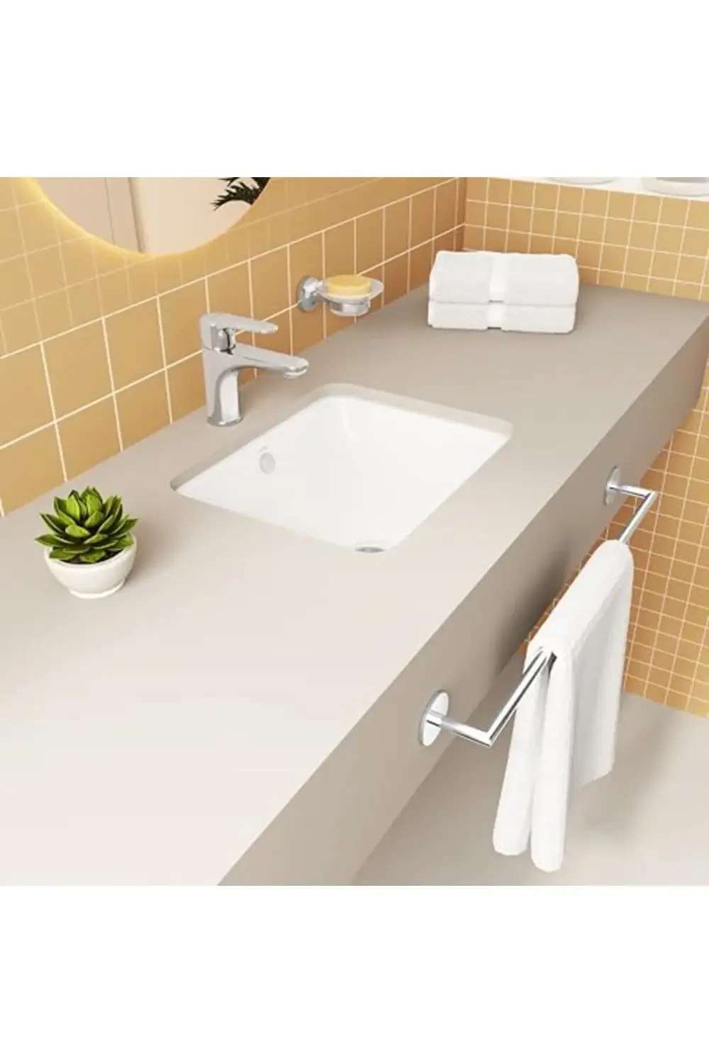 newpolyx S20 5473B003-0618 Tezgah Altı Lavabo 45 cm, Beyaz goldgl