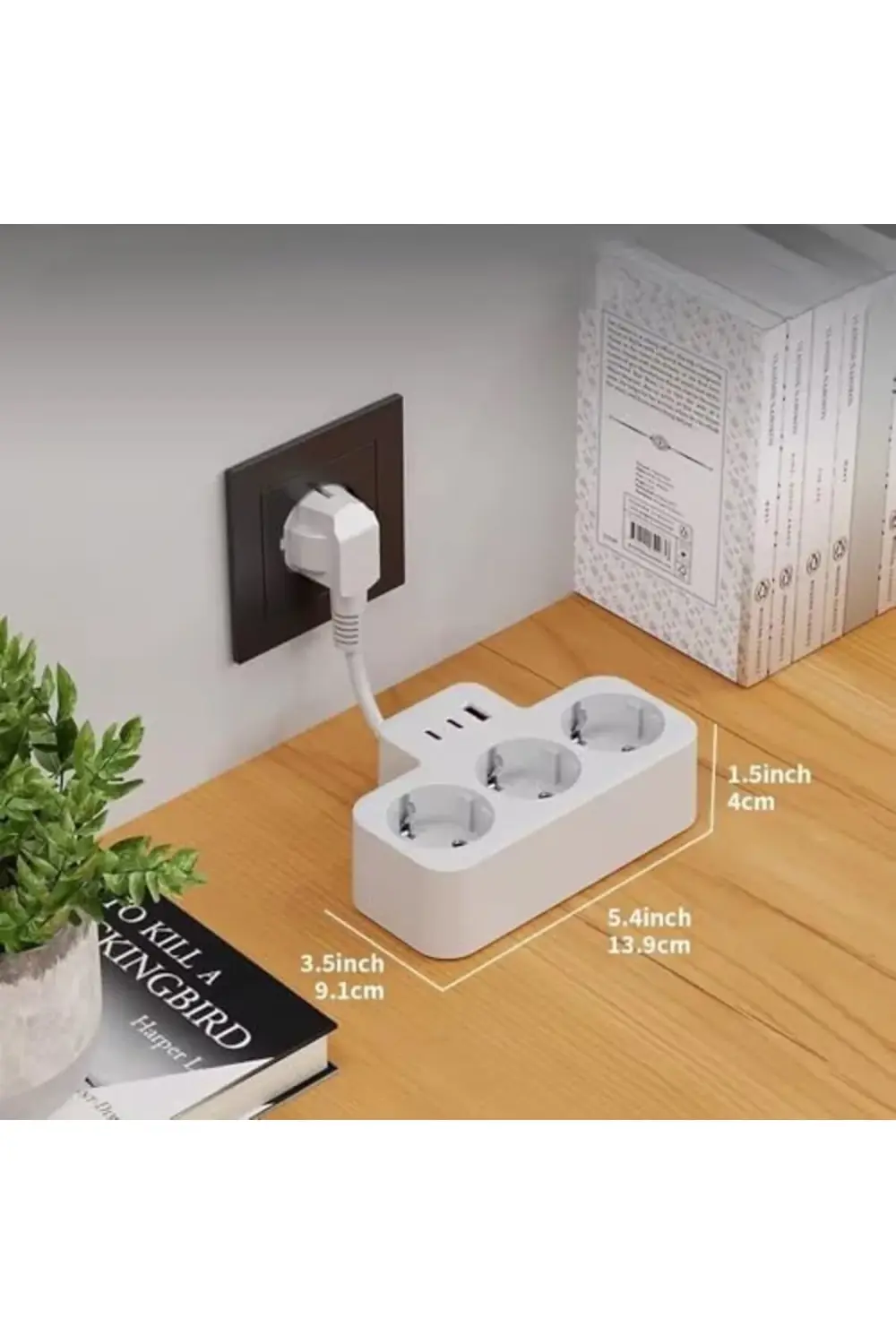 newpolyx Yüksek Voltaj Korumalı Priz, Duvar Tipi Kısa Kablolu Pri