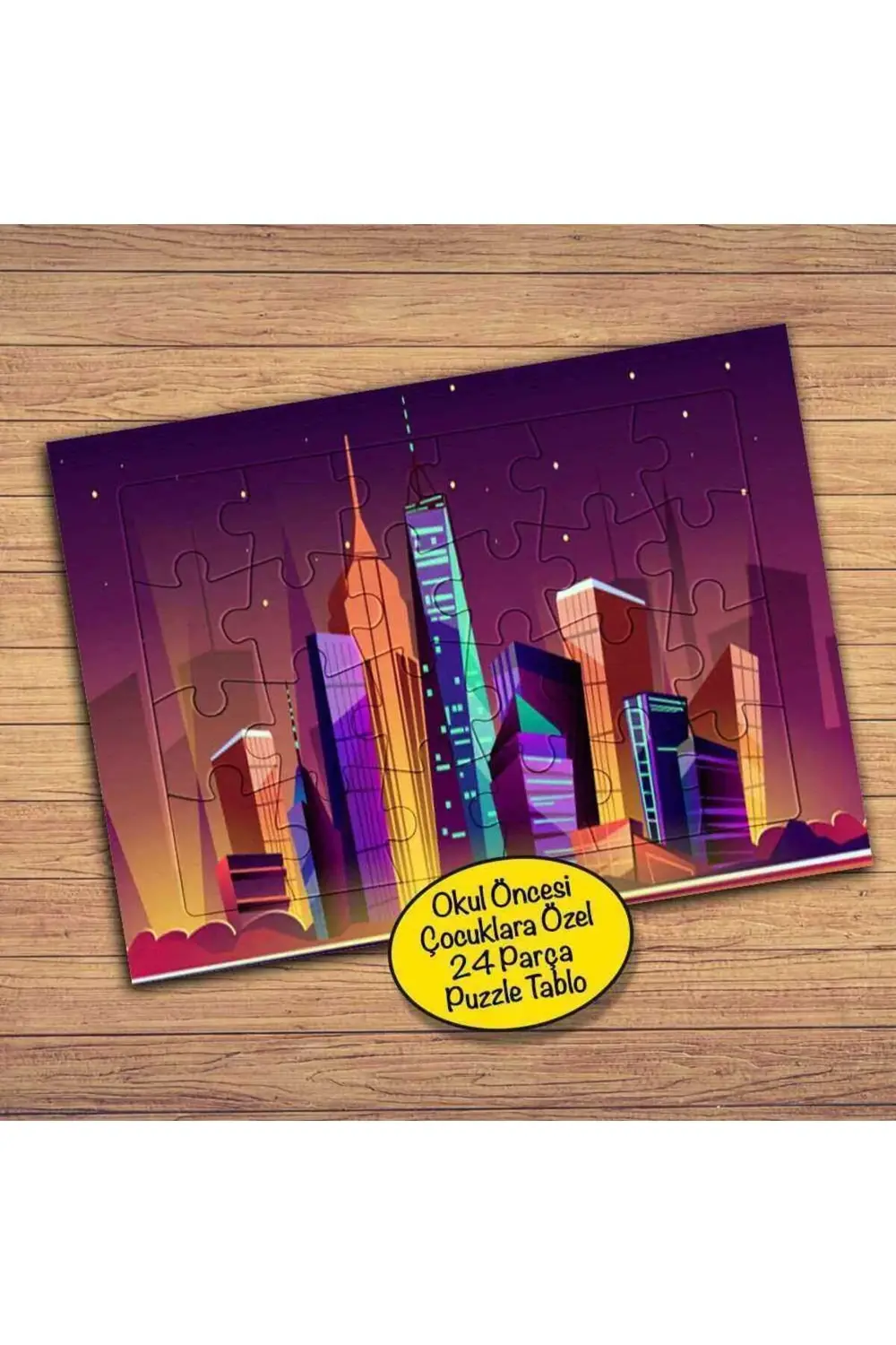 Newyork Şehir Manzarası 24 Parça Çocuklara Özel Yapboz Tablo-294