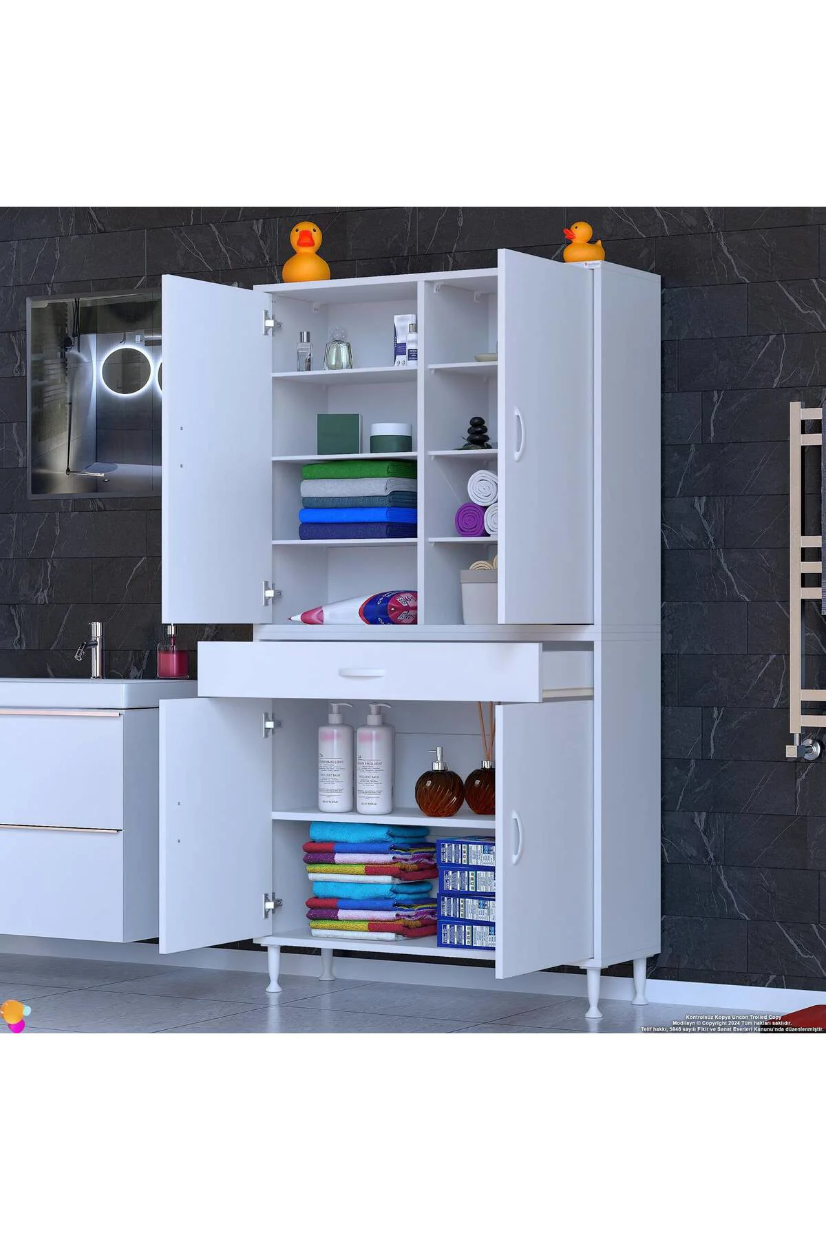Nexa Modüler Dolap 100 Cm Banyo/Mutfak Dolabı Extra Kullanım Alan