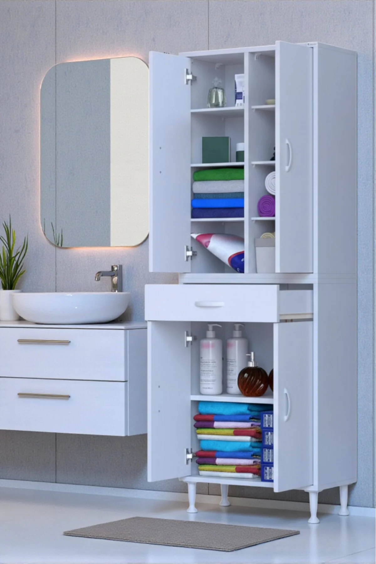 Nexa Modüler Dolap 55 Cm Banyo/Mutfak Dolabı Extra Kullanım Alanl