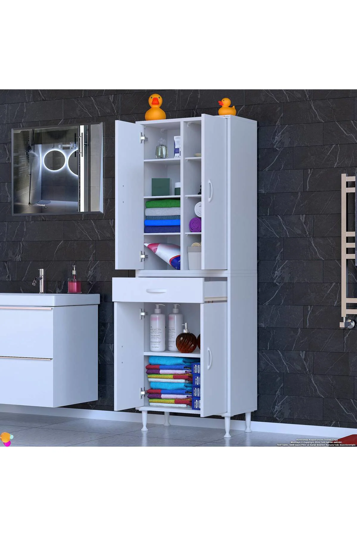Nexa Modüler Dolap 70 Cm Banyo/Mutfak Dolabı Extra Kullanım Alanl