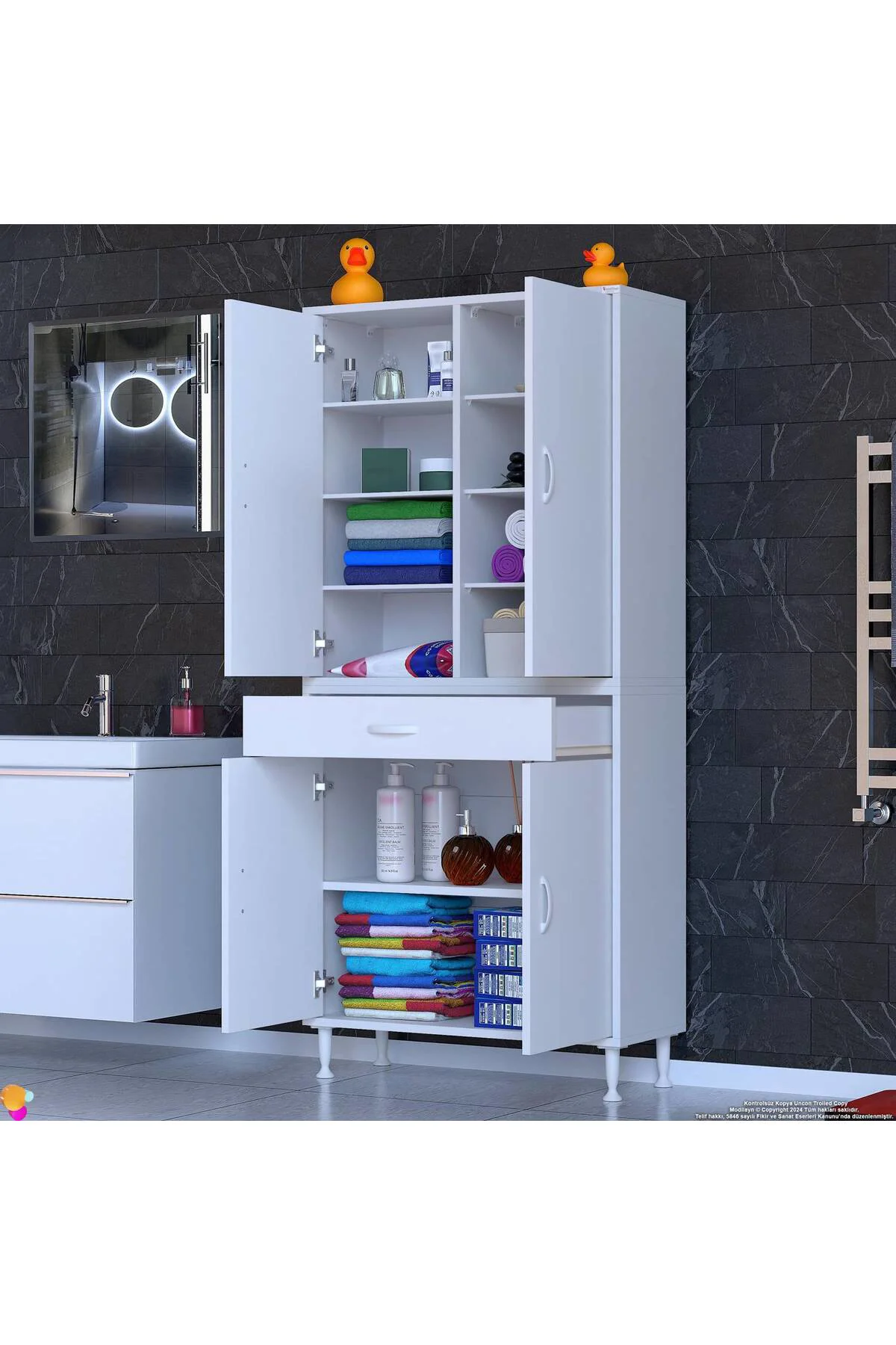 Nexa Modüler Dolap 80 Cm Banyo/Mutfak Dolabı Extra Kullanım Alanl