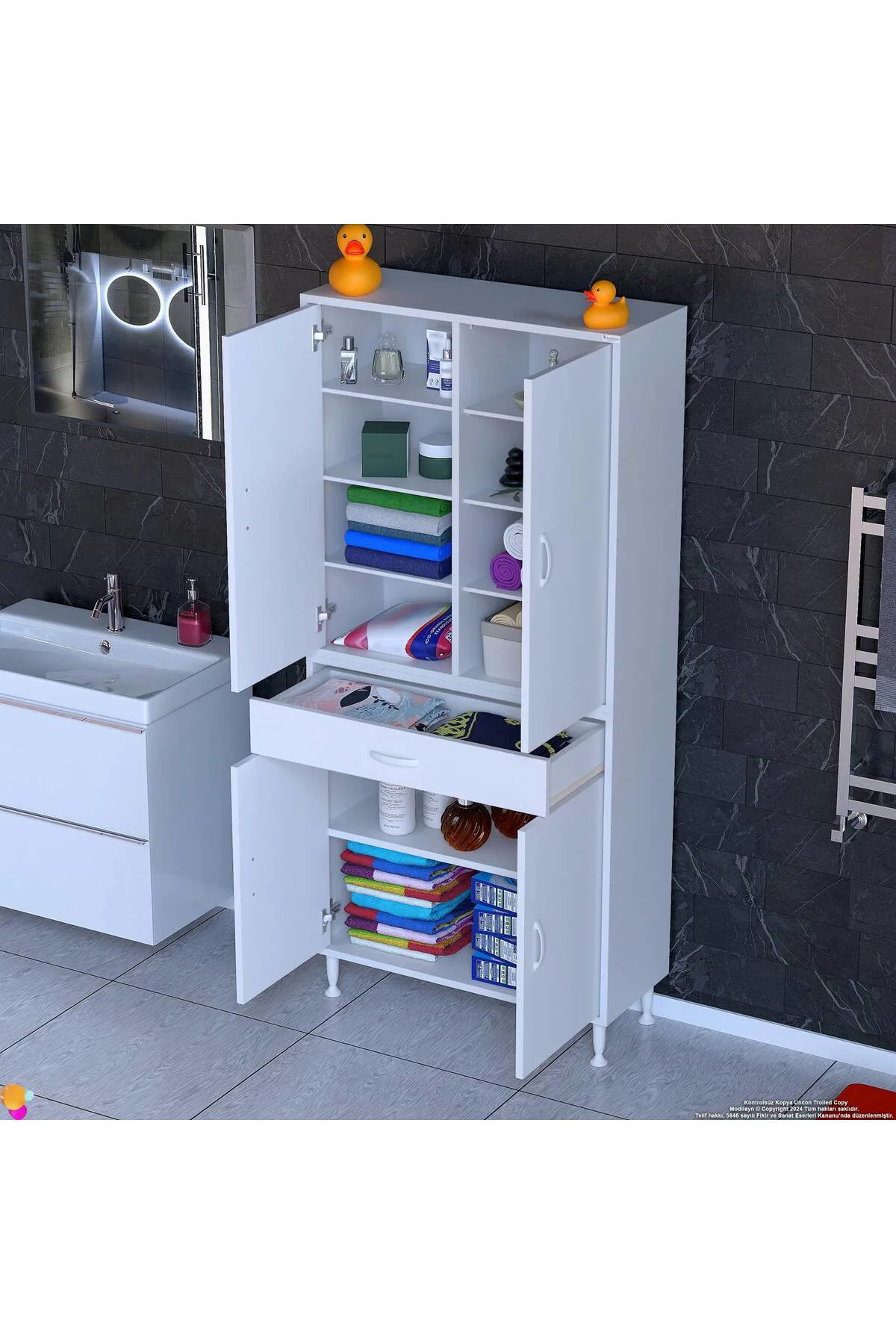 Nexa Modüler Dolap 80 Cm Banyo/Mutfak Dolabı Extra Kullanım Alanl