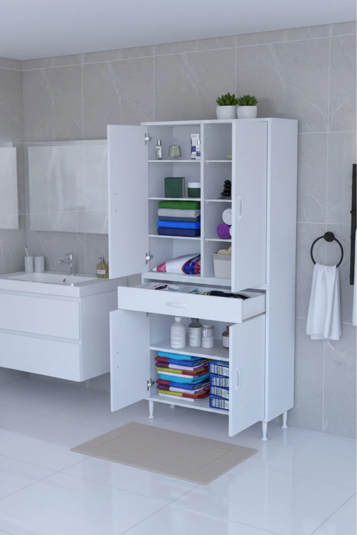 Nexa Modüler Dolap 95 Cm Banyo/Mutfak Dolabı Extra Kullanım Alanl
