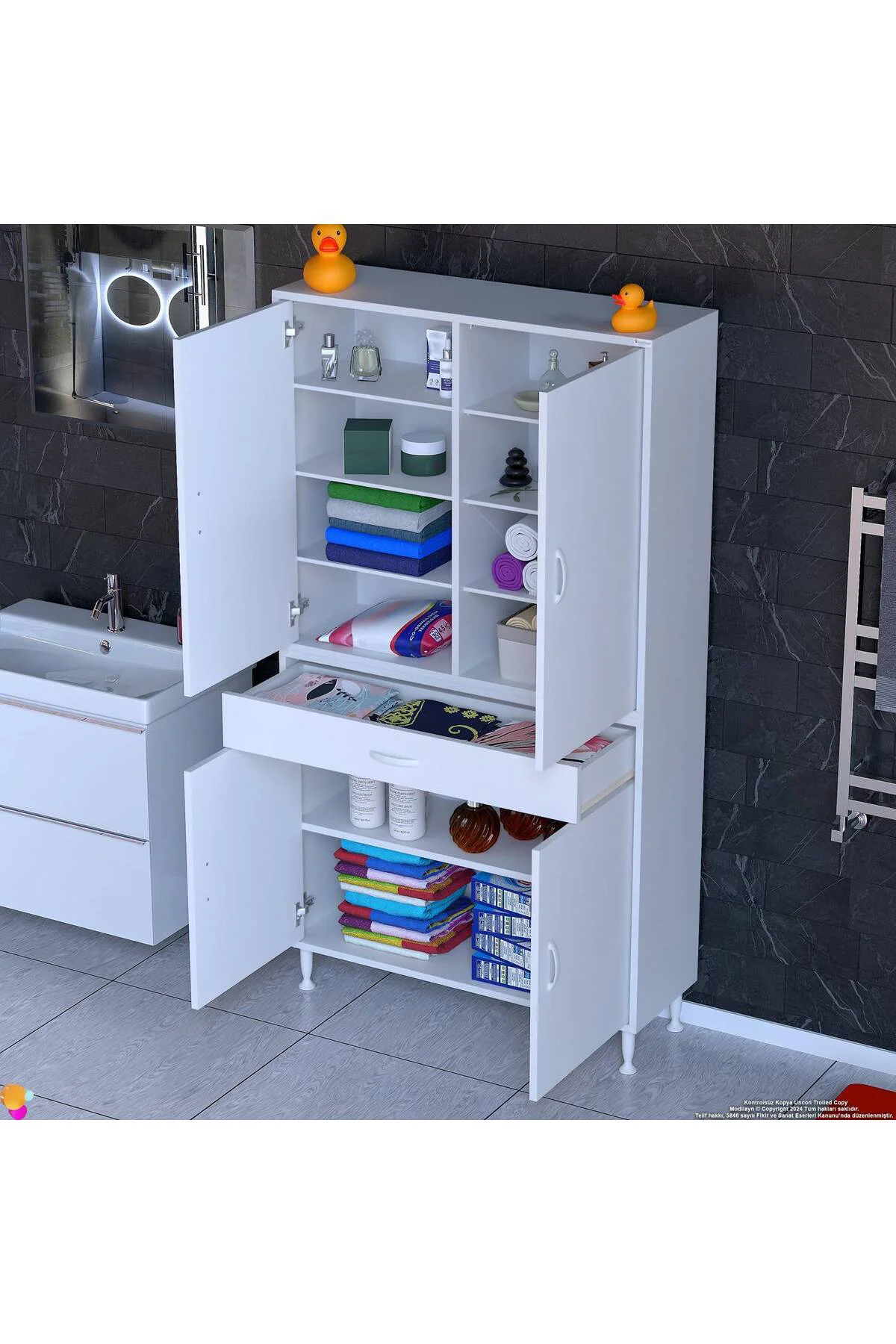 Nexa Modüler Dolap 95 Cm Banyo/Mutfak Dolabı Extra Kullanım Alanl