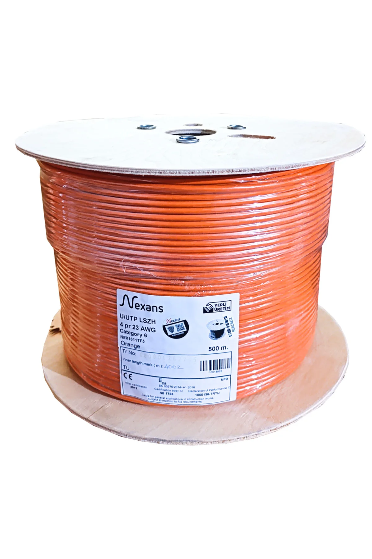 NEXANS NEX1611TF5, TURUNCU, CAT6, 500M, 23AWG (0,58mm), UTP, %100