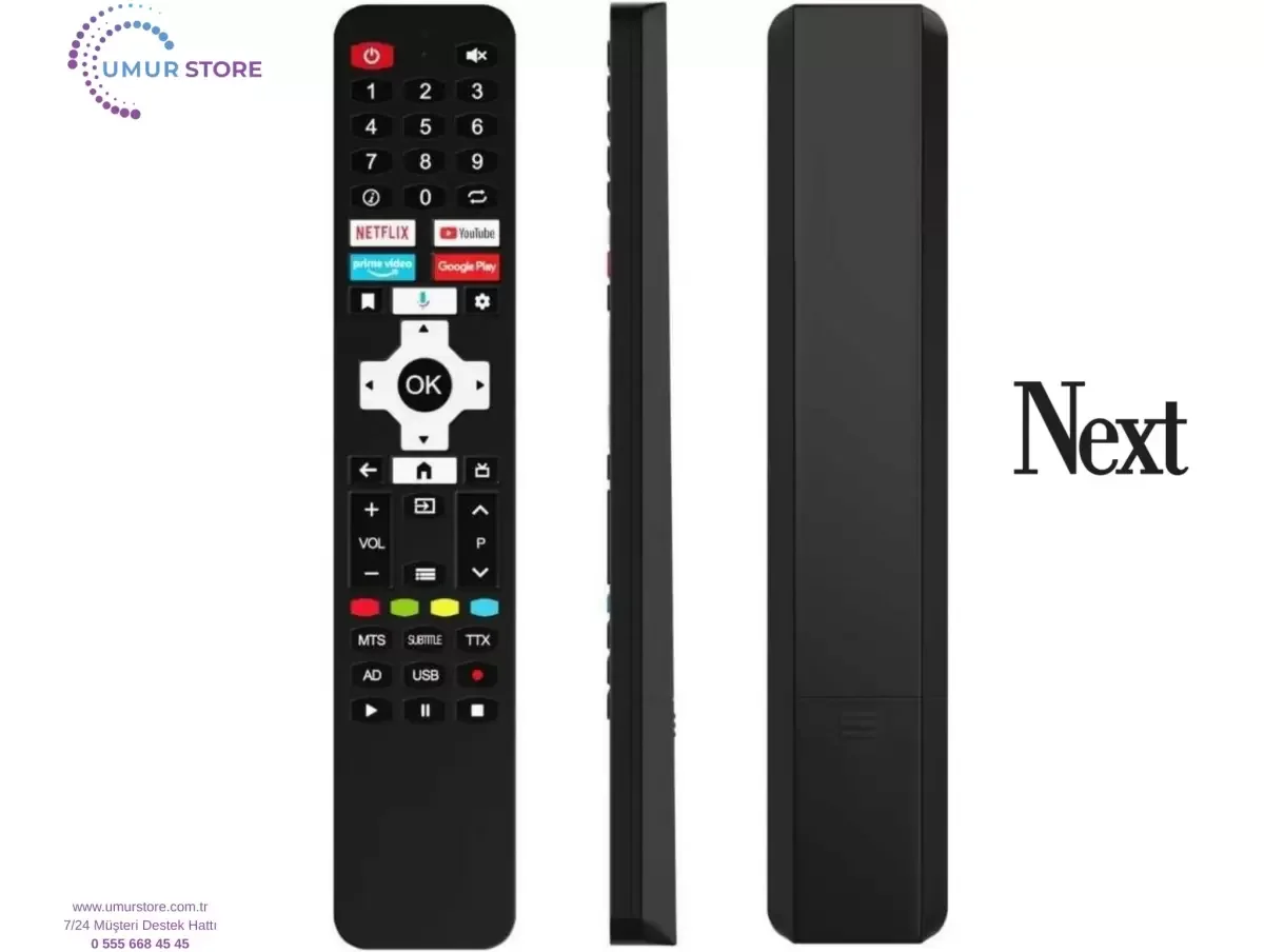 Next İle Uyumlu Model YE-50GFSG8-QLED Mikrofonlu Smart Tv Kumanda