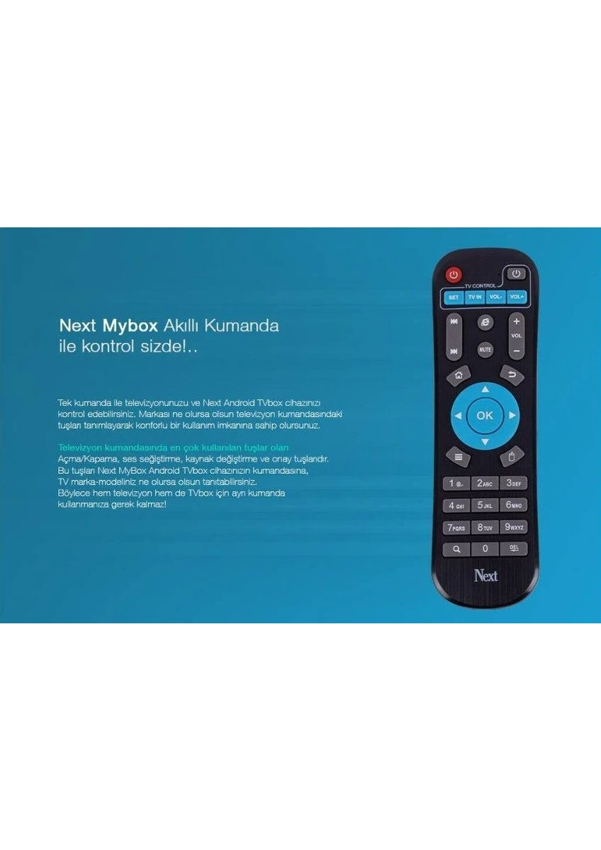 Next Mediabox Mybox 4K Android Tv Box Kumanda Orjinal Next Mediabox Mybox 4K Android Tv Box Kumanda Orjinal