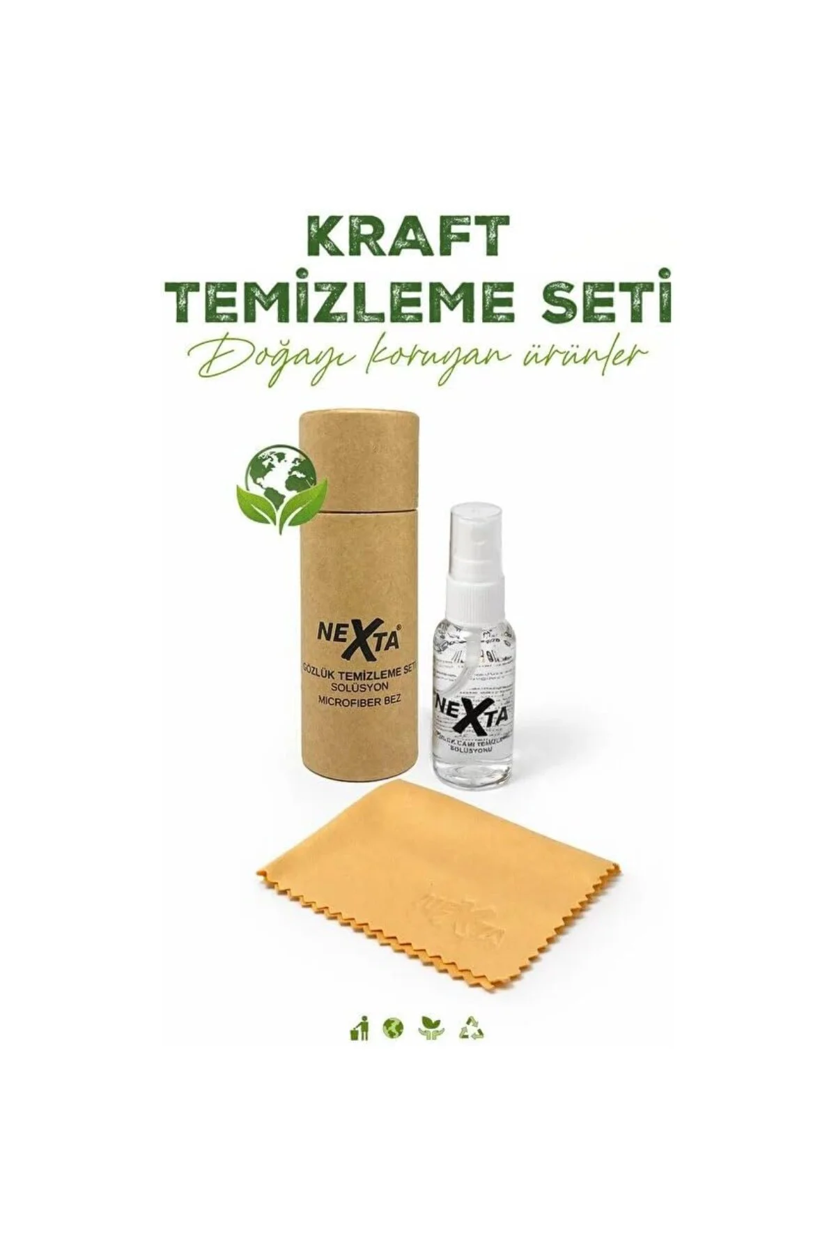 Nexta Gözlük Temizleme Seti - 30 ml Sprey, A Kalite Mikrofiber Be