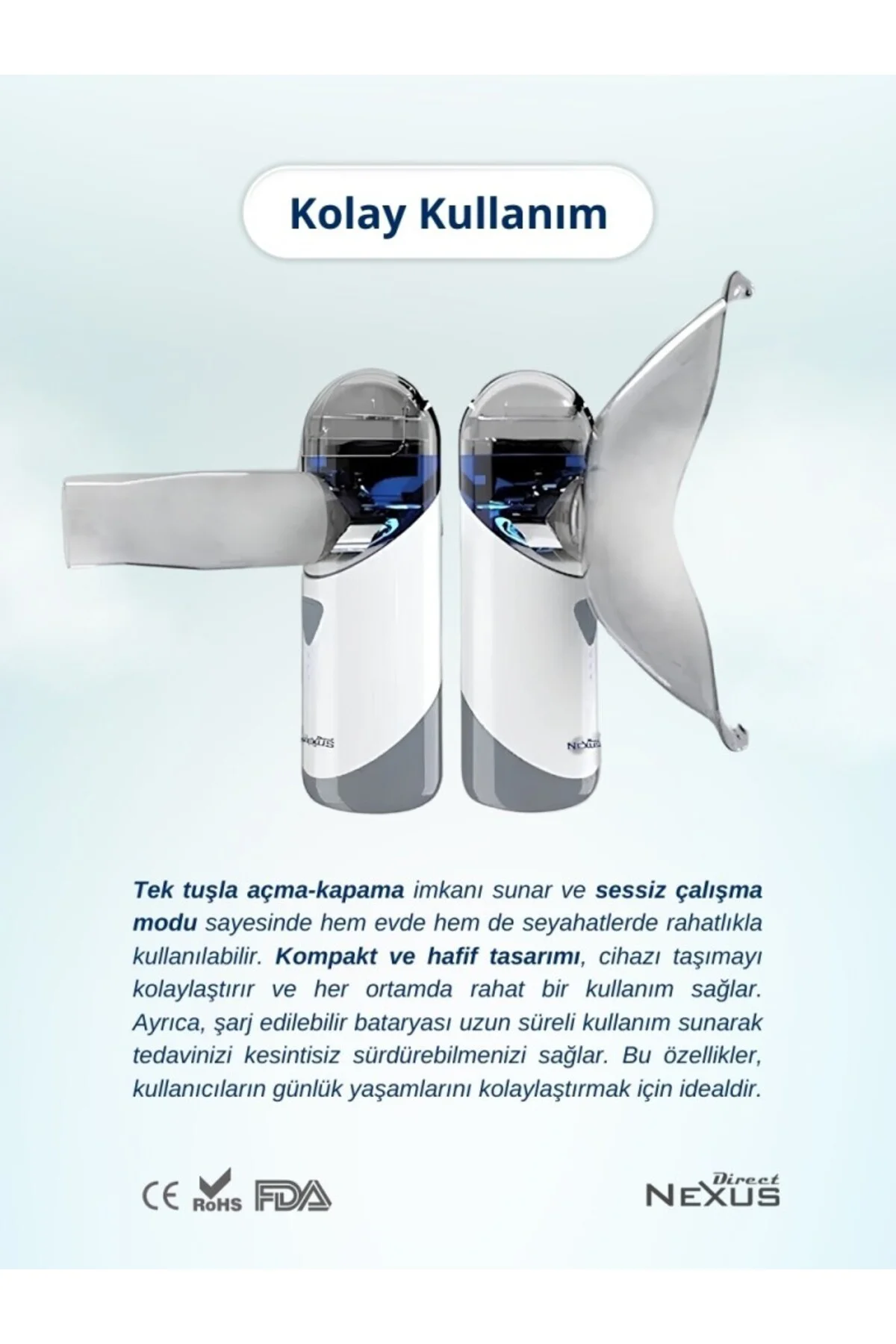 Nexus Taşınabilir Mesh Hava Makinesi Nebulizatör
