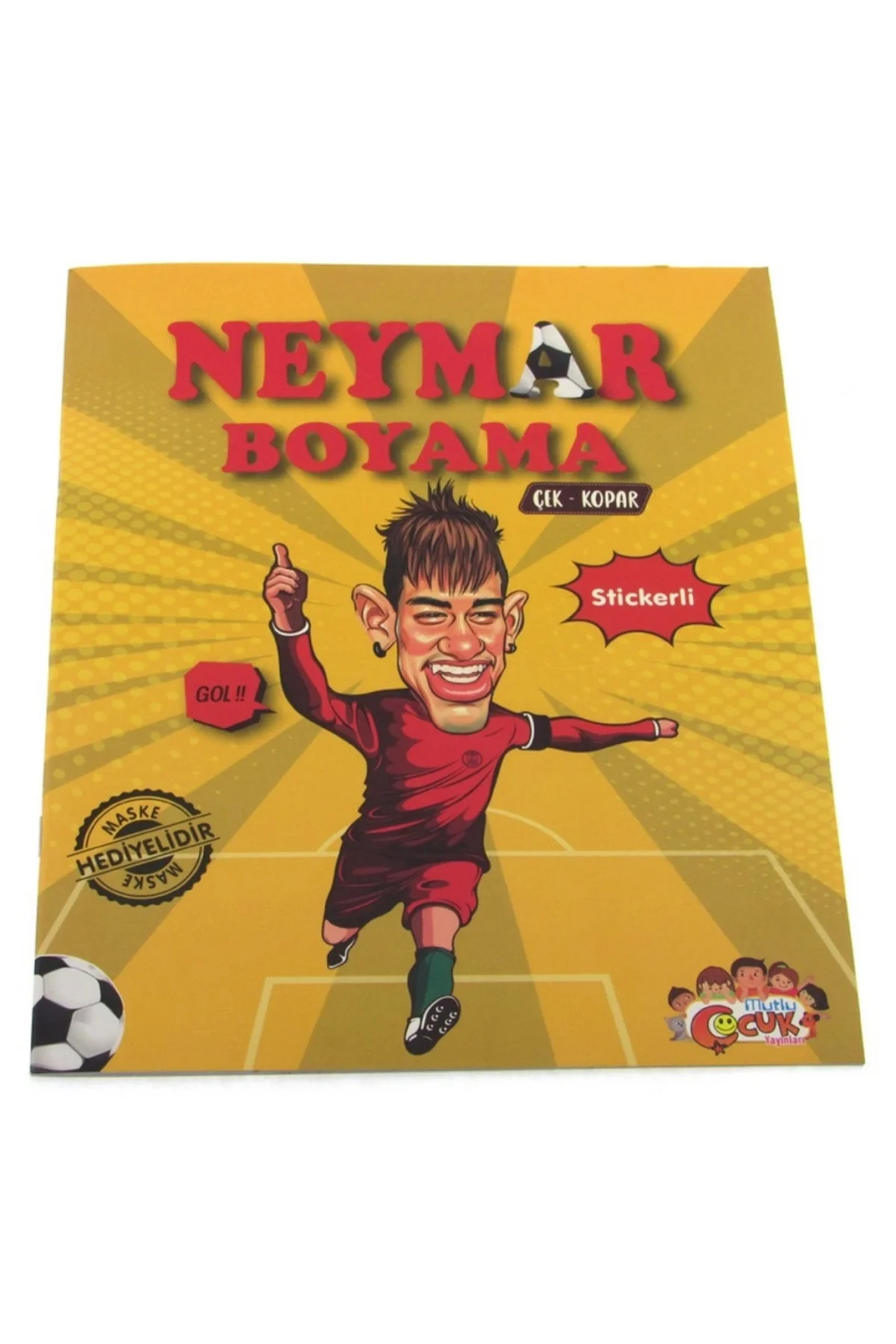 Neymar Çıkartmalı Maskeli Boyama Kitabı