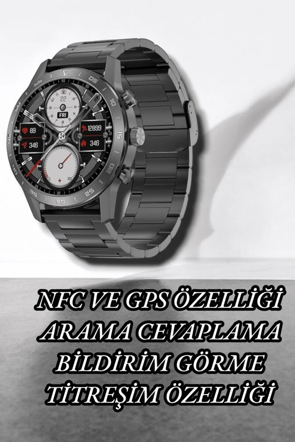 NFC ve Kablosuz Şarjlı Akıllı Saat EKG, Nabız & Spor Modları ile iOS ve Android Uyumlu