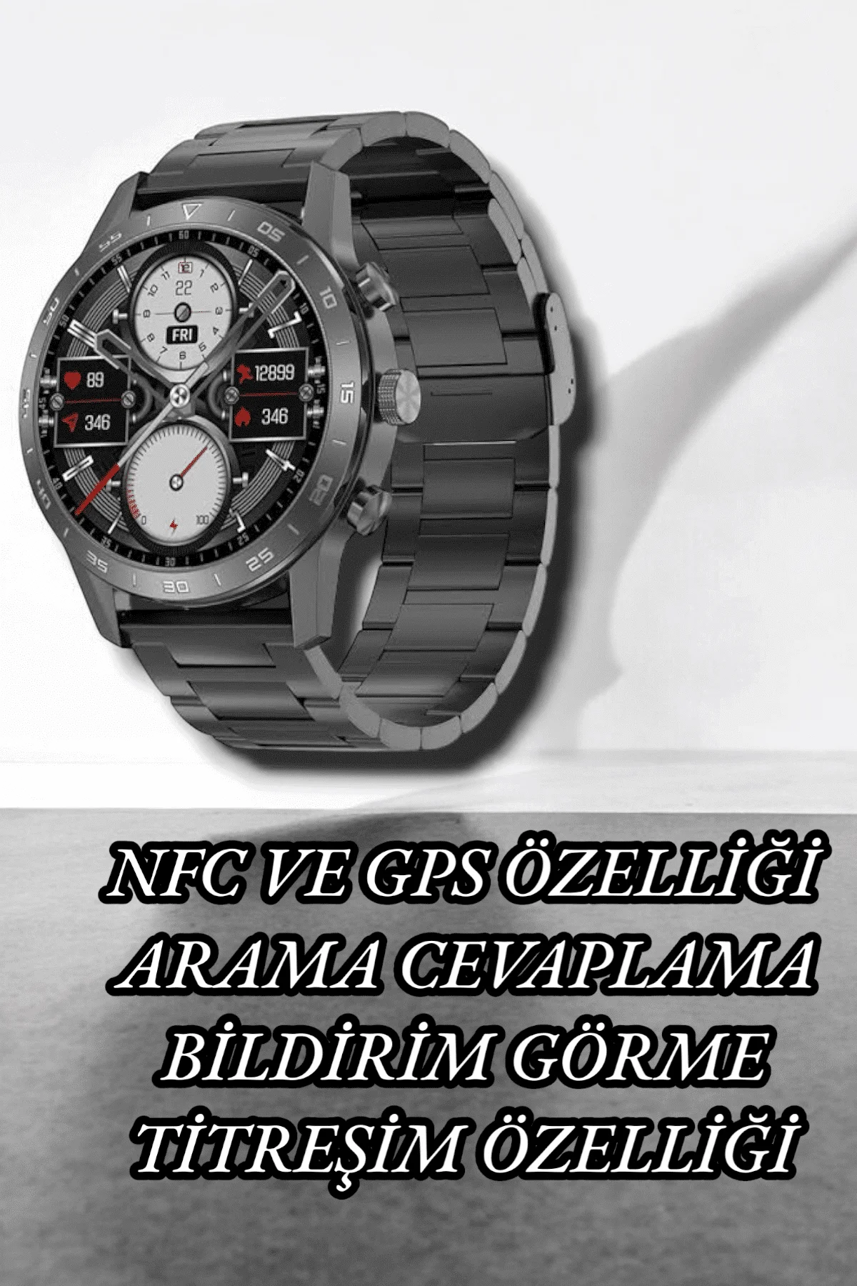 NFC ve Kablosuz Şarjlı Akıllı Saat EKG, Nabız & Spor Modları ile iOS ve Android Uyumlu