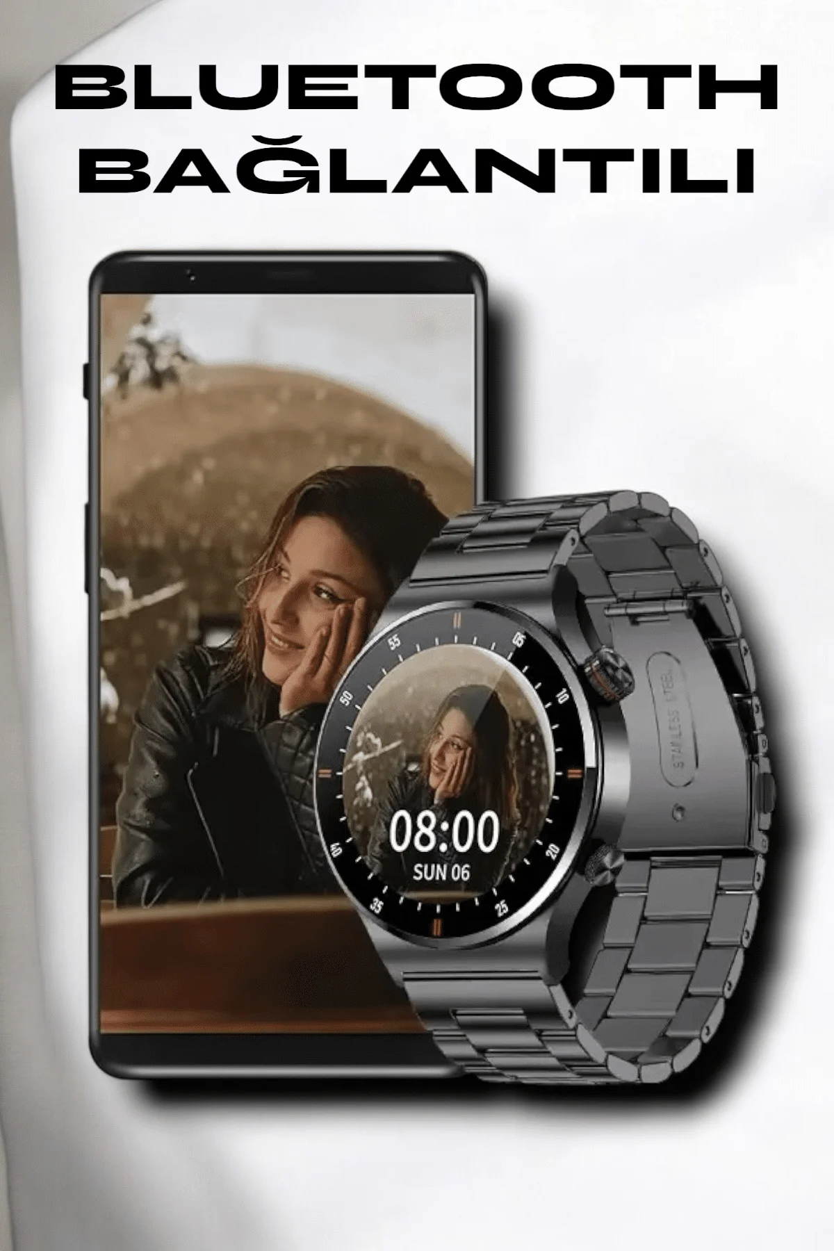 NFC ve Kablosuz Şarjlı Akıllı Saat EKG, Nabız & Spor Modları ile 