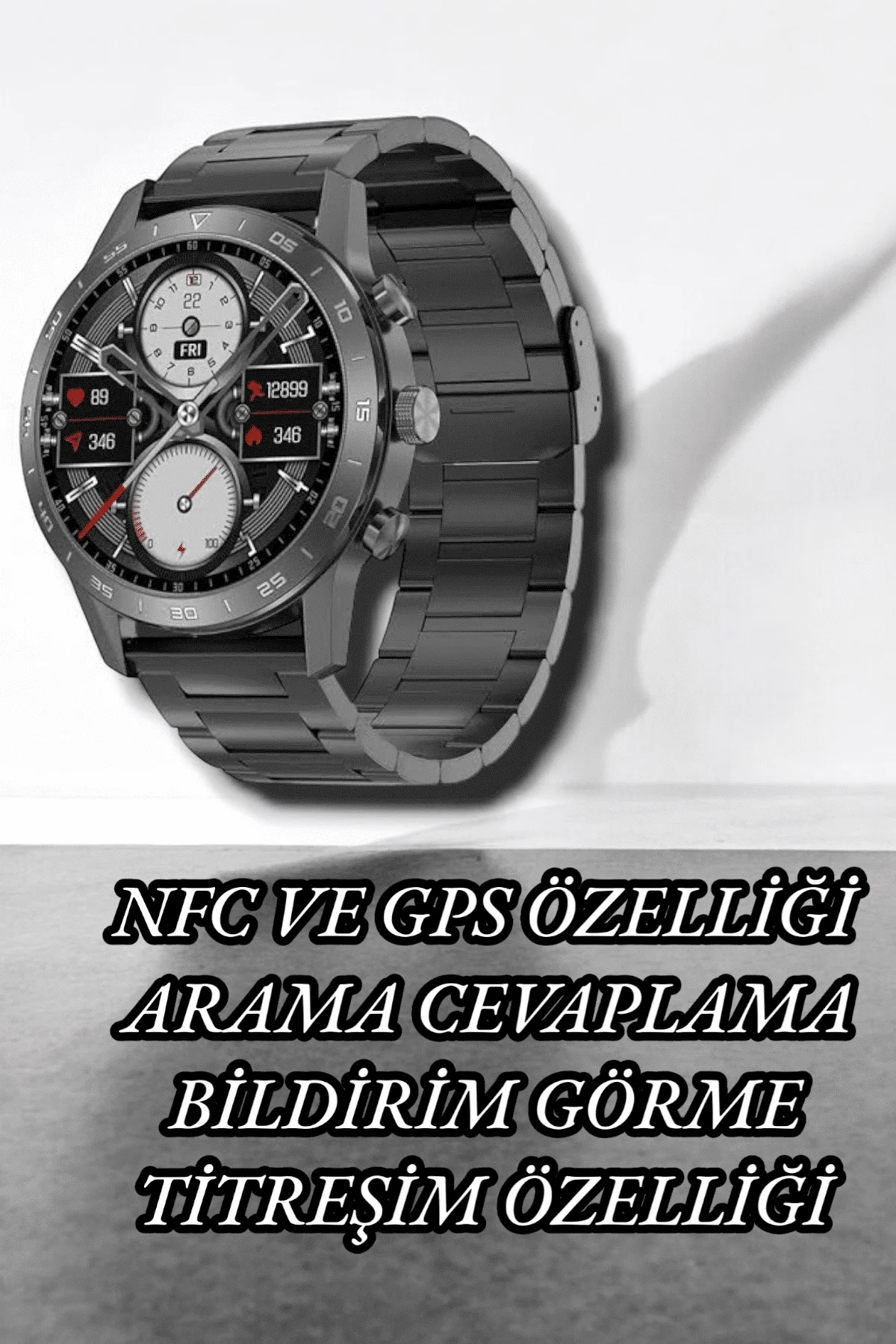 NFC ve Kablosuz Şarjlı Akıllı Saat EKG, Nabız &amp; Spor Modları ile iOS ve Android Uyumlu