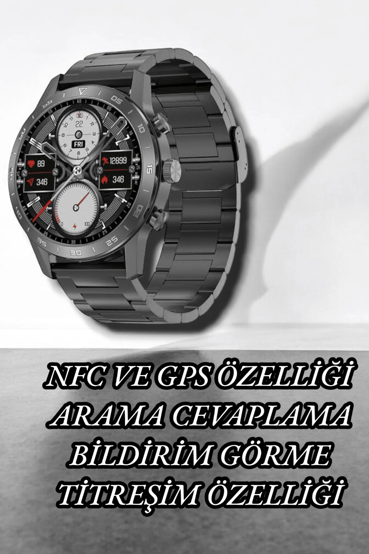 NFC ve Kablosuz Şarjlı Akıllı Saat EKG, Nabız & Spor Modları ile 