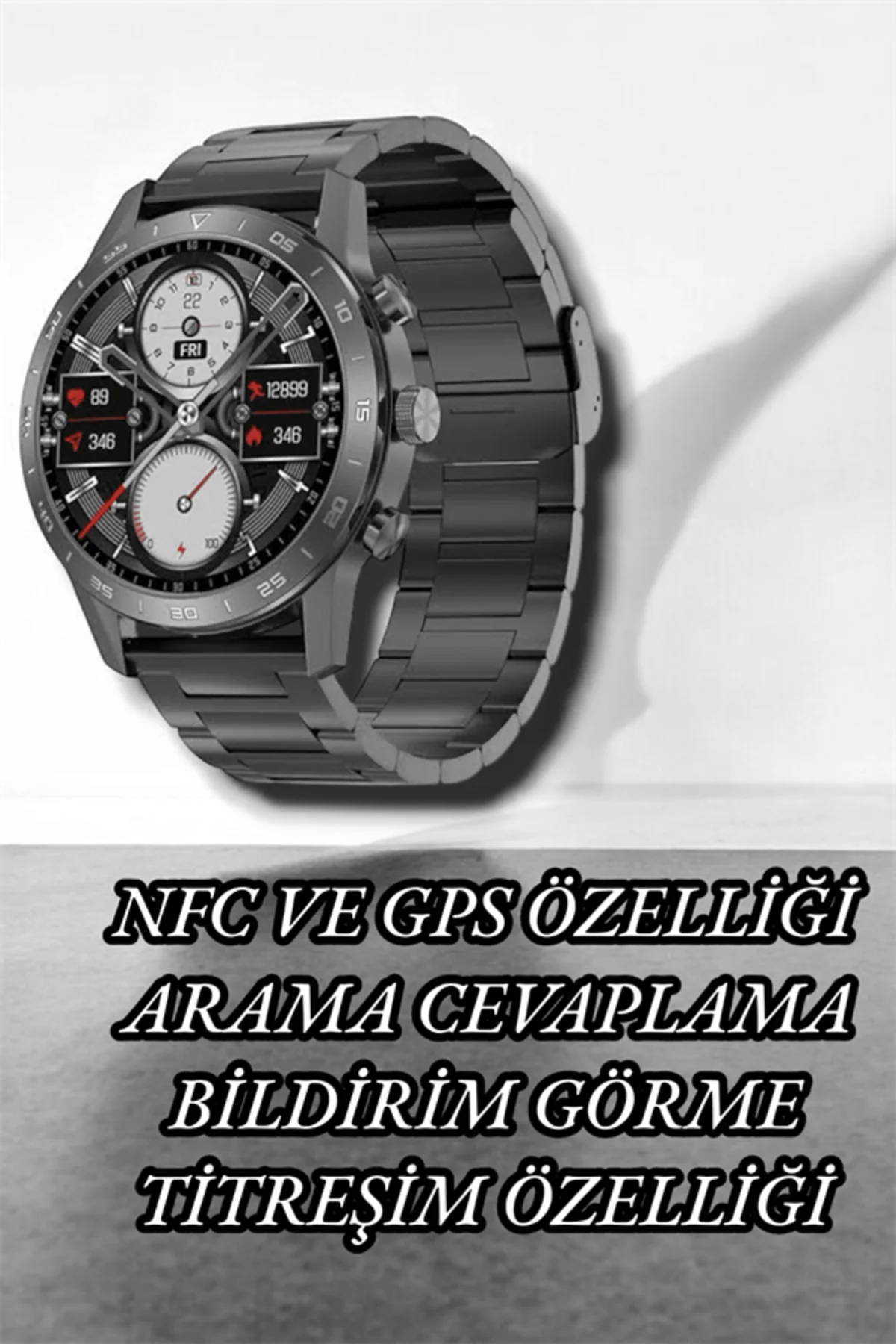 NFC ve Kablosuz Şarjlı Akıllı Saat EKG, Nabız & Spor Modları ile 