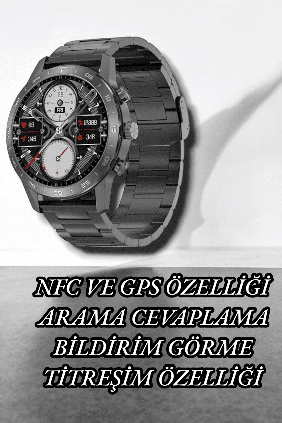 Nfc Ve Kablosuz Şarjlı Akıllı Saat Ekg, Nabız & Spor Modları Ile Ios Ve Android Uyumlu - Görsel 5