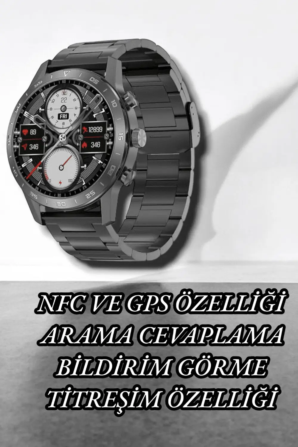 NFC ve Kablosuz Şarjlı Akıllı Saat EKG, Nabız & Spor Modları ile