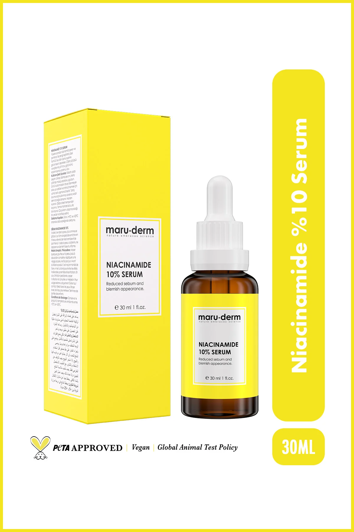 Niacinamide %10 + Hyalüronik Asit + Panthenol Cilt Bakım Serumu 30 ML