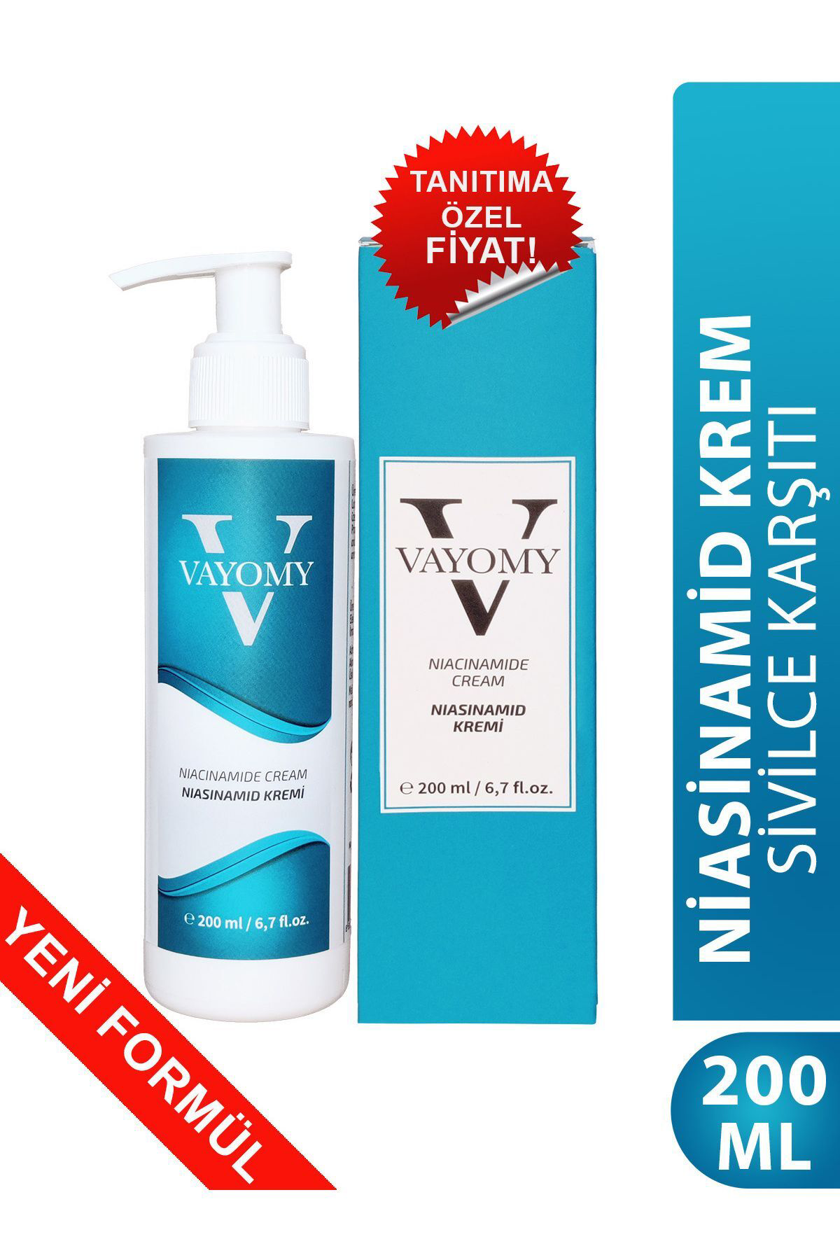 Niasinamid Krem Sivilce ve Leke Karşıtı Bakım Kremi 200mL