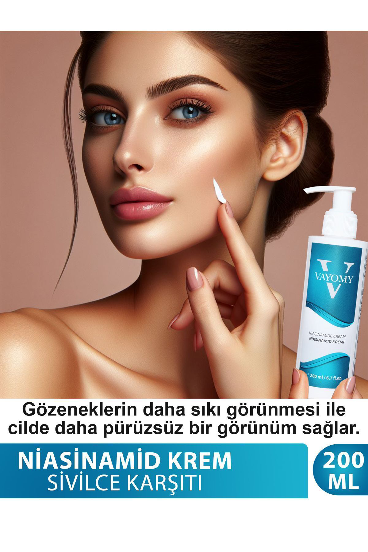 Niasinamid Krem Sivilce ve Leke Karşıtı Bakım Kremi 200mL