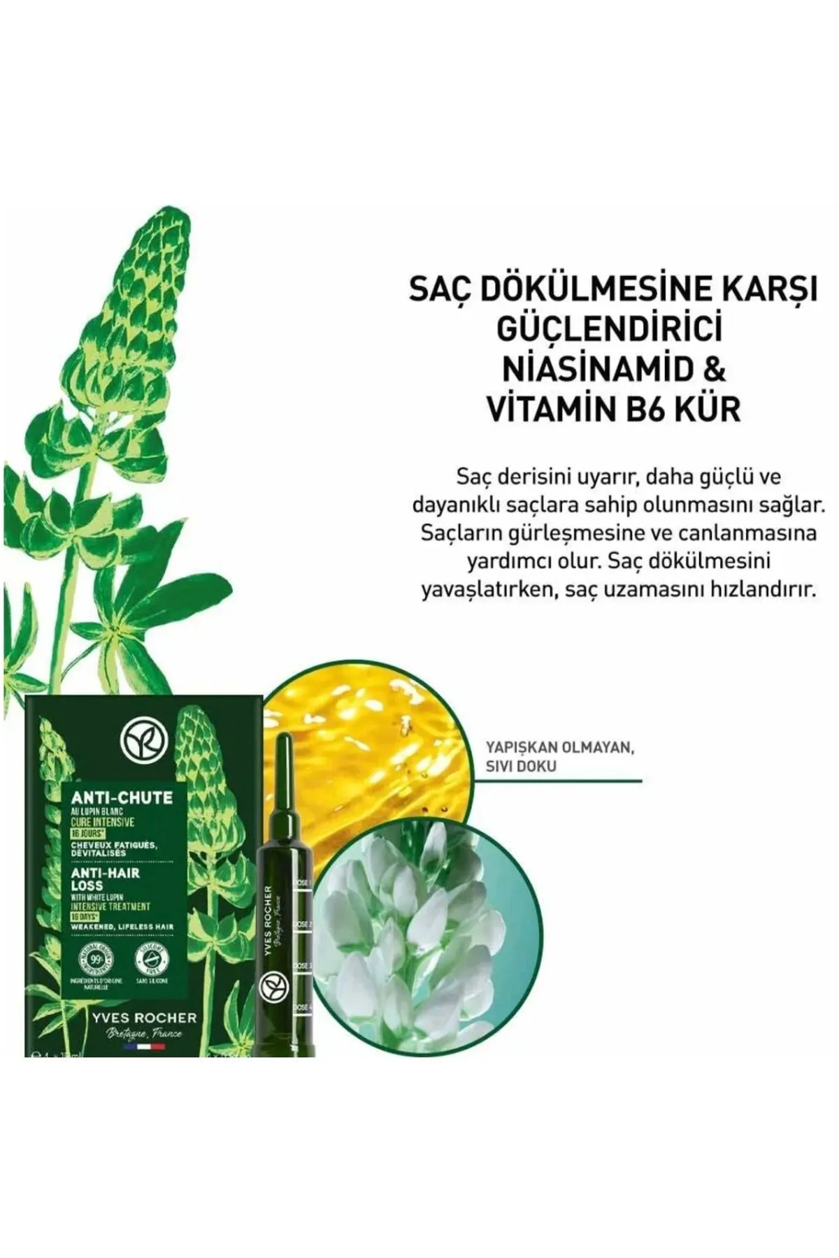 Niasinamid&Vitamin B6 Kür Anti-Chute Güçlendirici yavaşlatan Acı 