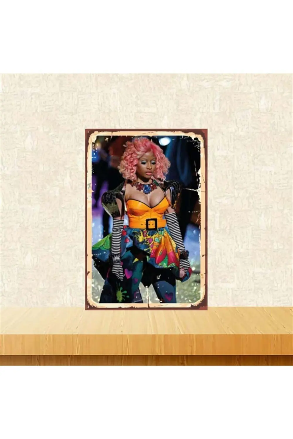 Nicki Minaj 20-30 cm Retro Ahşap Poster Tkfx4219