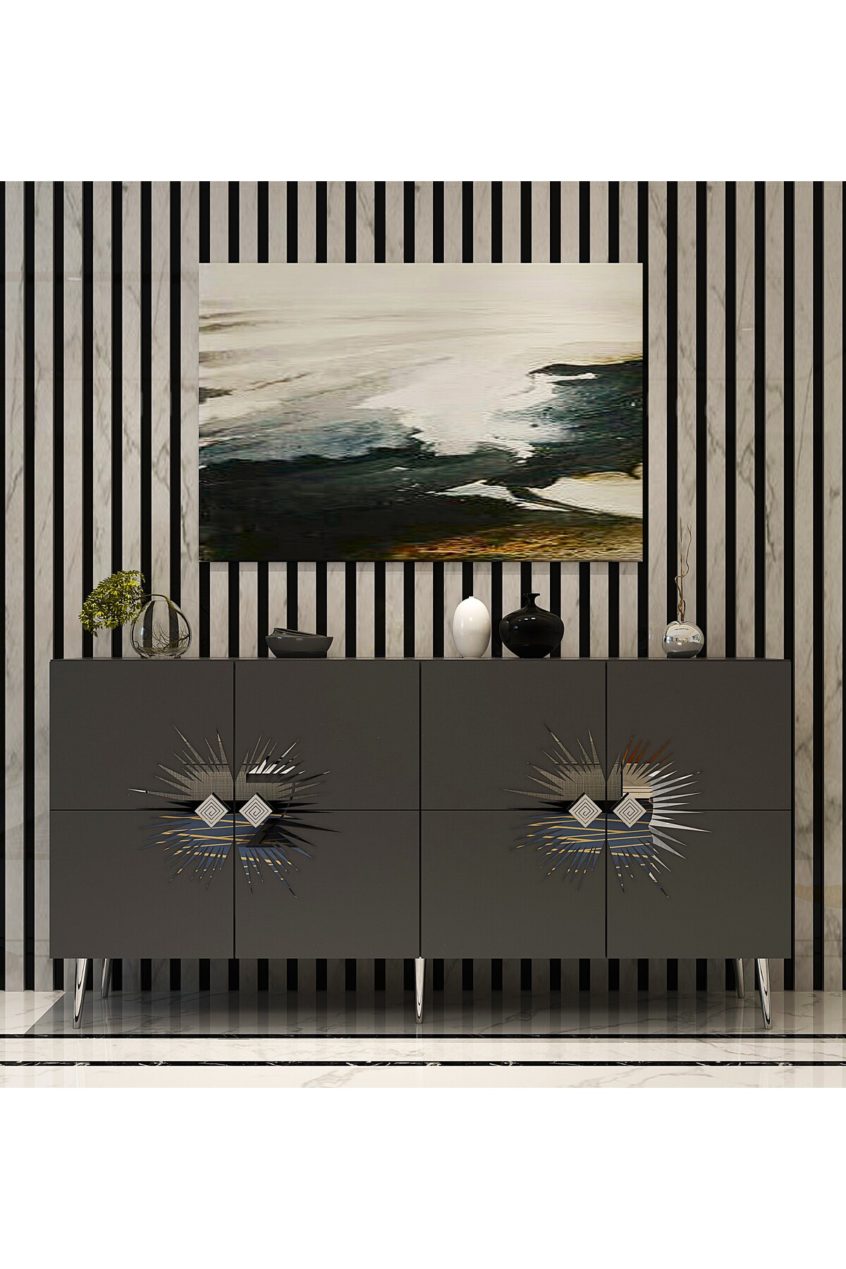 Cantek Dizayn Nidact (Kb150) Konsol Antrasit-Gümüş