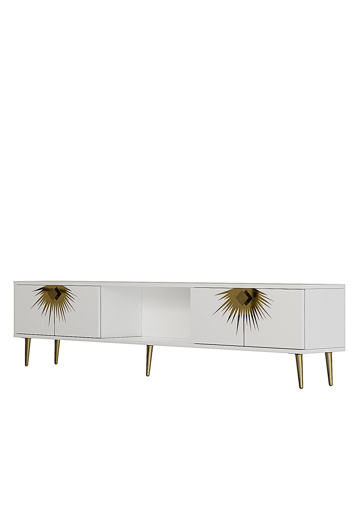 Cantek Dizayn Nidact Tv Sehpasi Beyaz-Altin