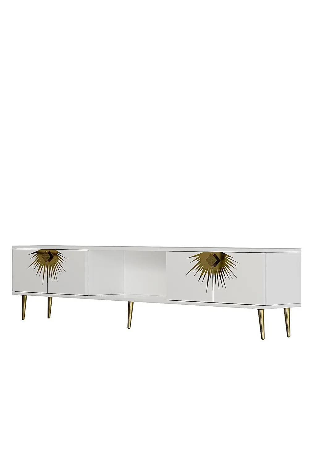 NİDACT TV SEHPASI BEYAZ-ALTIN