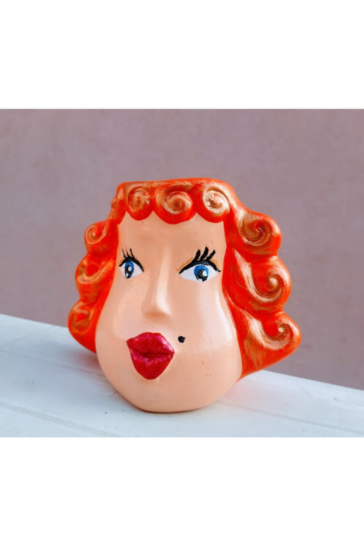 Nigar Hanım Bebek Beton Saksı & Kalemlik & Mumluk ( Dekoratif )