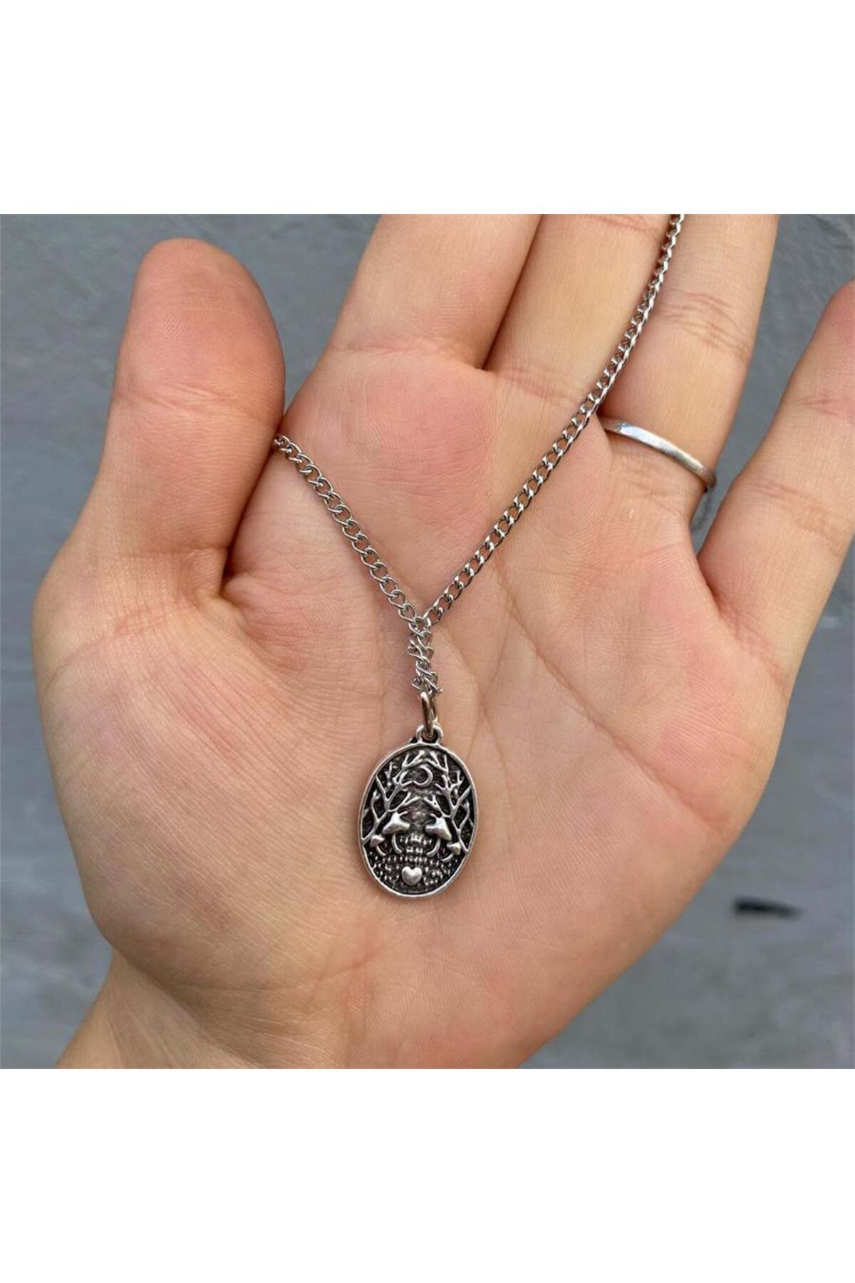 Night Forest Landscape Locket Zincirli Kolye